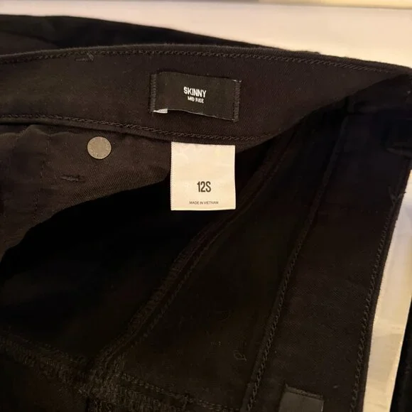 Express Black Skinny Jeans Denim Size 12s / 12 Short Mid Rise - Picture 8 of 8